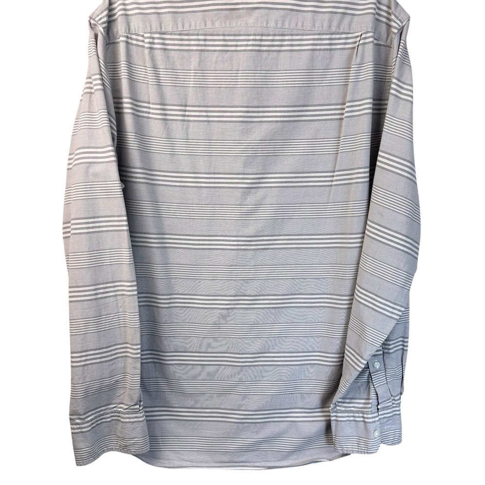 J Crew Shirt Mens Large Gray Striped Long Sleeve Button Down 100% Cotton Casual‎ - Picture 6 of 12